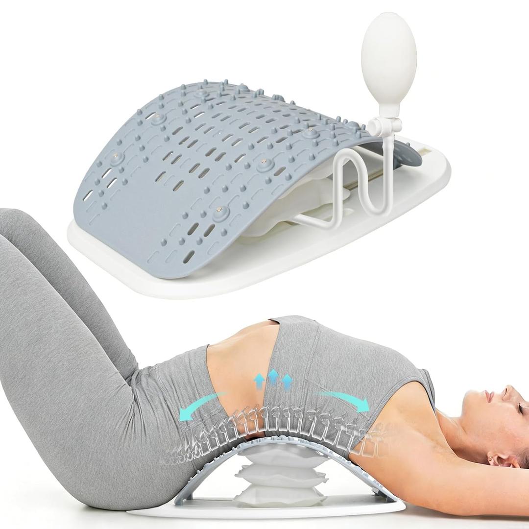 Back Stretcher for Lower Back Pain Relief - Adjustable Back Cracker Board, Ergonomic Lumbar Support Board, Back Cracking Device for Spinal Decompression, Scoliosis, Sciatica, Muscle Relaxation