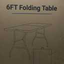 Folding Table 6ft Portable Heavy Duty Plastic Fold-in-Half Utility Foldable Table Plastic Dining Indoor Outdoor for Camping, Picnic and Party, White