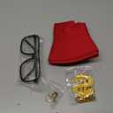 Gejoy 80s 90s Hip Hop Costume Kit Rapper Accessories Outfit Sunglass Hat Chain Ring for Men Women Halloween Party Decoration (Red)