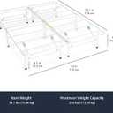 Amazon Basics Platform Bed Frame Full, Foldable Metal, Tool-Free Setup, 14 Inches High, White