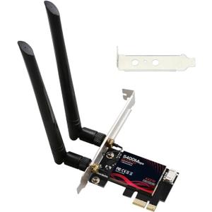 5400Mbps PCI Express x1 PCIe WiFi 6E 802.11ax Bluetooth BT5.3 Wireless Network Adapter Card with Low Profile Bracket (No Software)