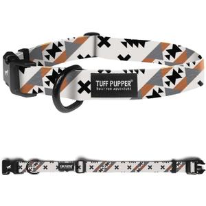 Tuff Pupper Premium Adjustable Dog Collar for Medium Boy & Girl Dogs, Stylish Pattern Collars Designed in USA, Quick Release Buckle, NativePath Print, Medium (1 Inch Wide x 13-18 Inch Neck)