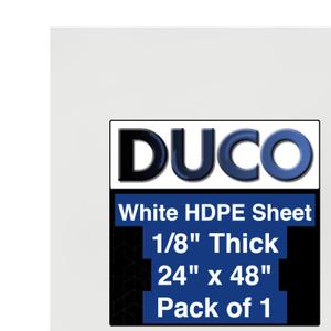 Duco Natural White HDPE Sheet- USA-Made 1/8 Inch Thick, 24" x 48" High-Density Polyethylene Plastic Sheet - D.I.Y. Cutting Board, Industrial Containers, Signs - HDPE Sheet 1/8" Thick (Pack of 1) (24" x 48")