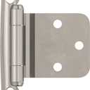 Amerock BPR7630G10 | Reverse Bevel Face Mount Cabinet Hinge | Variable Overlay Self Closing Face Mount | Satin Nickel | Kitchen Cabinet Door Hinge | 1 Pair/2 Pack | Functional Hardware