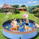 Meowant Extra Large Dog Pool Foldable 120'', Hard Plastic Dog Swimming Pools Kiddie Pool, Collapsible Dogs Pet Bath Pools, Portable Deep Dogs (7XL-120'' 20'')