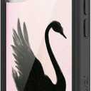 Wildflower Cases - Compatible with iPhone 16 | Protective Black Bumper, 6.5ft Drop Test Certified, Women Owned Small Business | Pink Art Aesthetic Dainty Trendy Cute | Black Swan