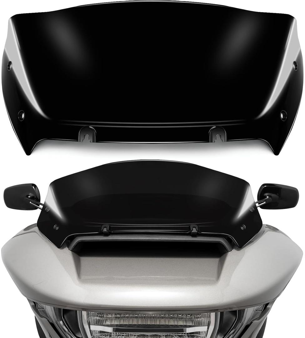 9" Wave Windshield Windscreen Wind Splitter Compatible with Harley Davidson CVO Road Glide FLTRXSE 2023-up, CVO Road Glide ST FLTRXSTSE 2024-up, Road Glide FLTRX 2024-up (Black)