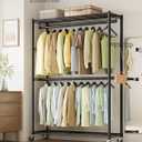 SONGMICS Heavy-Duty Clothes Rack, Portable Closet on Wheels, Garment Rack