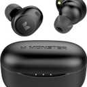 Monster Achieve 300 AirLinksWireless Earbuds, Bluetooth 5.3 in-Ear Stereo Headphones, Built-in Mic for Crystal Clear Call, 32H Playtime, Type-C Charging, Black