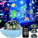 Dinosaur Toys for 3-10 Year old Boys,7-in-1 Kids Night Light Projector with 3 Films 93 Effects, Remote, Timer, 360 Rotation, Birthday Christmas Xmas Gifts Stocking Stuffers for Kids Age 3 4 5 6 (Blue-Dinosaur&Star&Ocean)