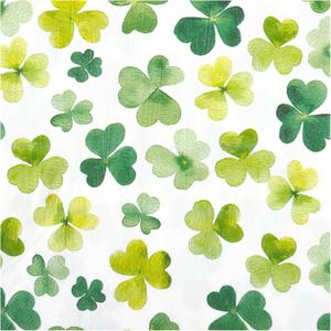 100 Pcs St Patrick's Day Paper Napkins Watercolor Shamrock Party Napkin Green Lucky Clover Irish Disposable Beverage Napkins for Party Supplies Table Decor