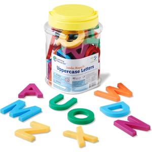 Learning Resources Jumbo Magnetic Uppercase Letters - Magnetic ABC, Alphabet Recognition for Preschoolers, Phonics and Spelling, Classroom, Teach Toddler Reading, Educational Toy, Gifts for Kids