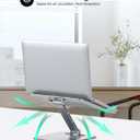 RIWUCT Foldable Laptop Stand, Height Adjustable Ergonomic Computer Stand for Desk Lecterns Riser, Aluminum Portable Laptop Riser Holder Notebook Mount Compatible with MacBook Pro Air, HP, Dell 10-16"