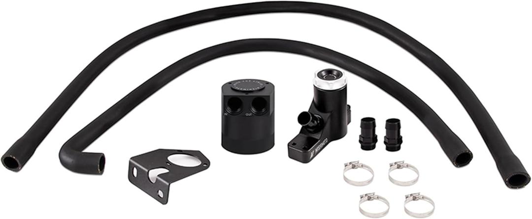 Mishimoto MMBCC-F2D-08BE Baffled Oil Catch Can Kit, Compatible with Ford Powerstroke 6.4L, 2008-2010