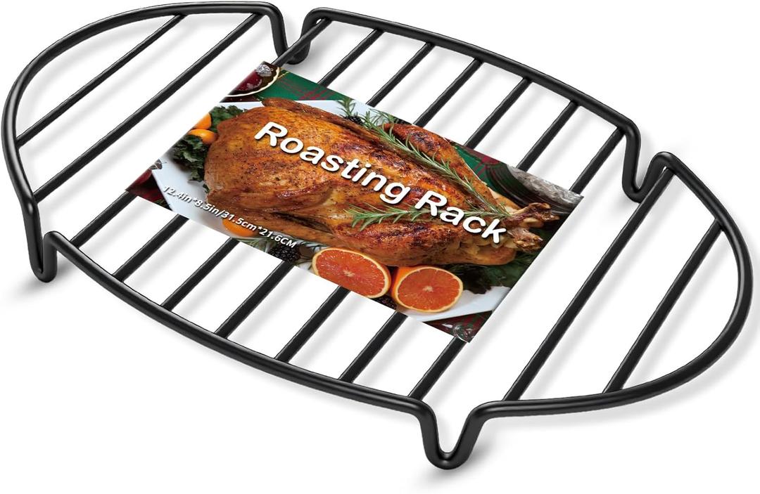 Roasting Rack for Roasting Pan, Heavy Duty Oven Rack Insert for Turkey Roasting Pan, Fit for Oven Cooking (12.4"x 8.5")