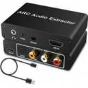 HDMI ARC Audio Extractor Converter, 192KHz ARC Audio Extractor Output Optical SPDIF/Coaxial/RCA and 3.5mm Jack Stereo Adapter for HDTV Link to Soundbar, Home Amplifier, Speaker ect (5in)