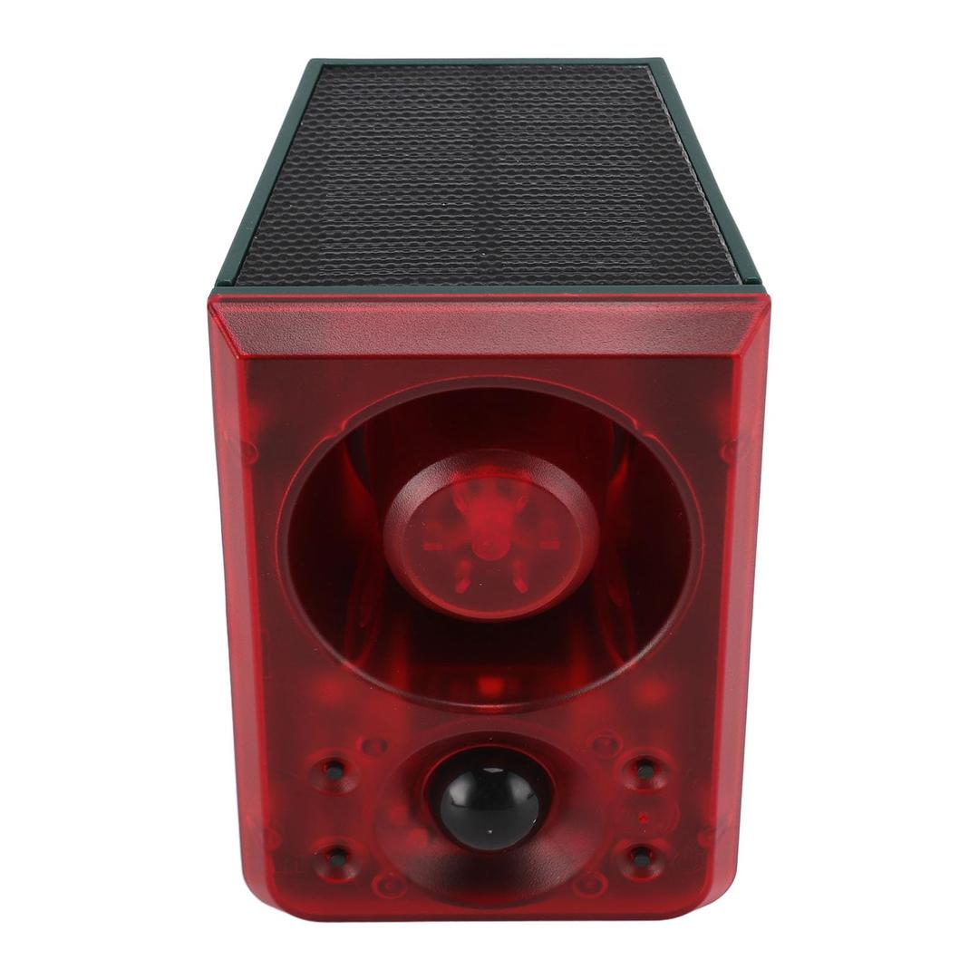 Adjustable Volume Solar Sound and Light Alarm, Solar Outdoor Motion Sensor Alarm, 3 Modes Motion Activated Strobe Light with Remote Control for Villa, Chicken Coop, Farm, Orchard