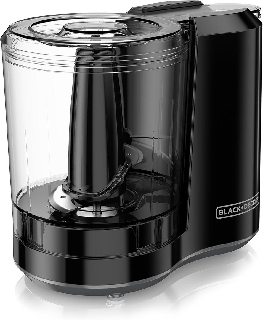 BLACK+DECKER, Improved Assembly, HC300B FreshPrep 3-Cup Electric Food Chopper, capacity, 5"L x 6.5"W x 7"H
