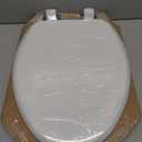 Bemis Ashland Modern Wood Toilet Seat with Decorative Edge, Slow Close, Secure Hinges, Made in USA, Elongated, White