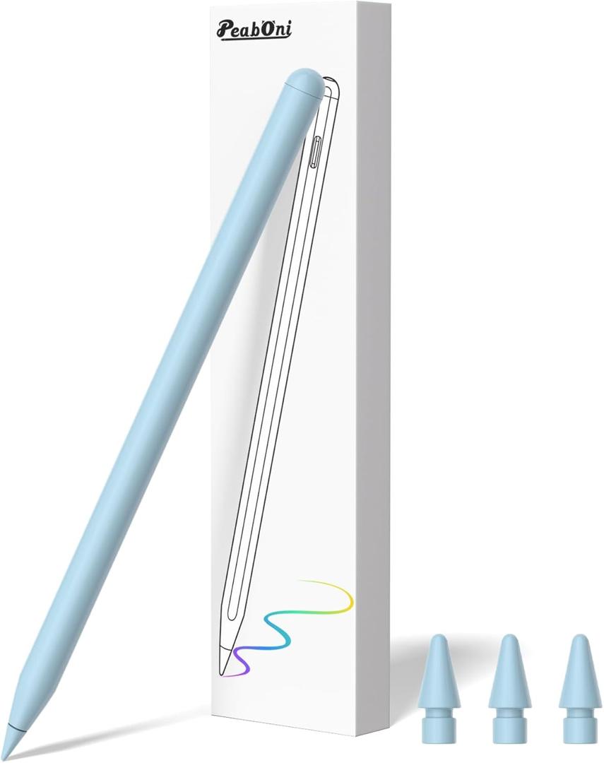 Stylus Pen for iPad 2018-2024 Released Model 15 Mins Fast Charge Pencil 2nd Generation Compatible with iPad Pro 11"/12.9"/M4,Air 3/4/5/M2,Mini 7(A17 Pro)/6/5 Gen, iPad 10/9/8/7/6 Blue