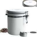 Coffee Grinds Container-750 ml (25 oz) Airtight Stainless Steel Jar with Bamboo Spoons Lids Coffee Grinds Holder