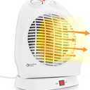 Comfort Zone Oscillating Space Heater with Adjustable Thermostat, Desktop, Fan-Forced, Portable, Overheat Sensor, Tip-Over Switch, Stay-Cool Housing, Ideal for Home, Bedroom, Office, 1,500W, CZ50