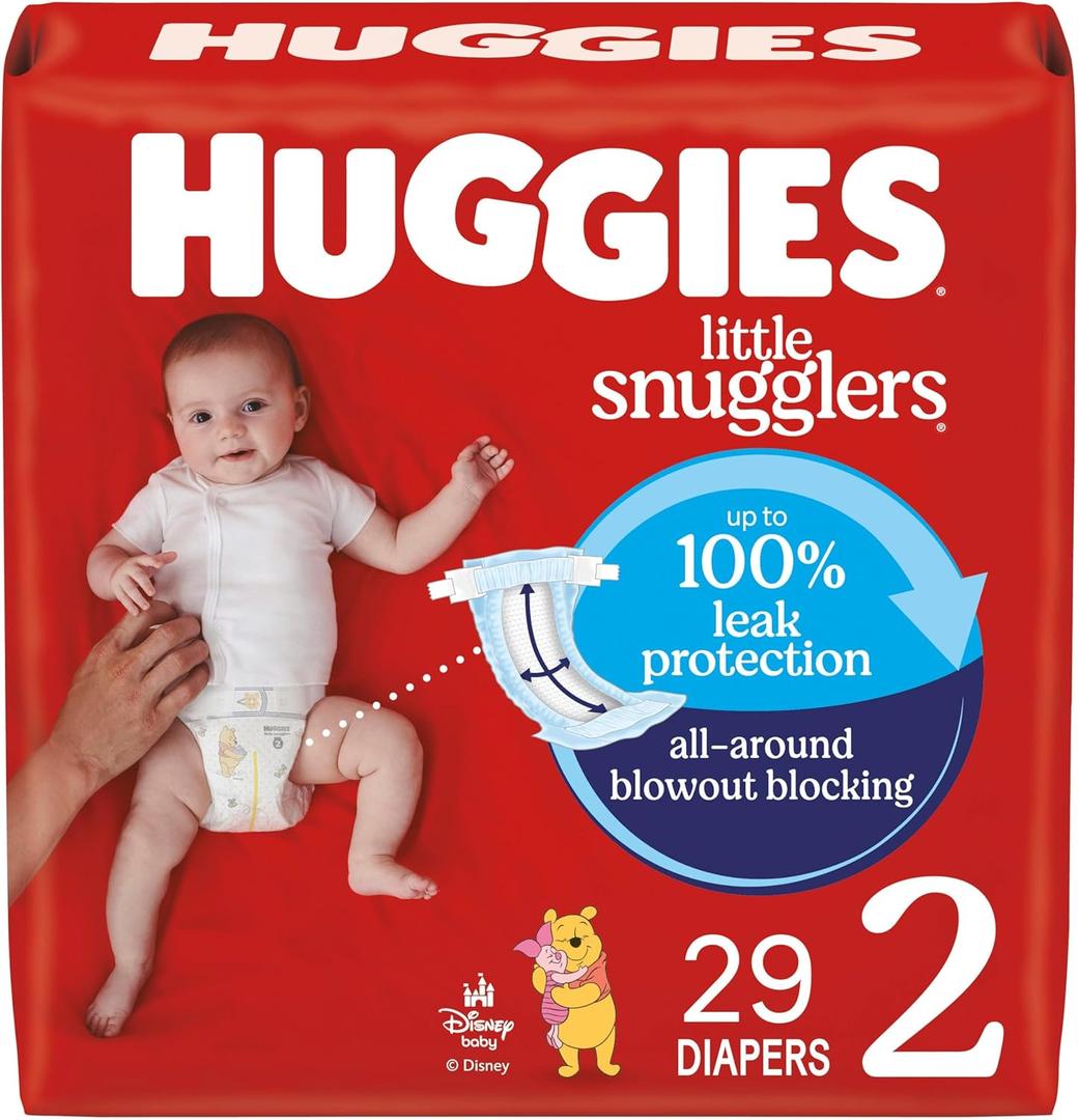 Huggies Size 2 Diapers, Little Snugglers Baby Diapers, Size 2 (12-18 lbs), 29 Count