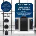 Aerolite AA & Delta Maximum Size Travel Duffel Bag | Lightweight Personal Item Bag 18x14x9 | Foldable Under Seat Cabin Bag | 37L Eco-Friendly Carry-On Duffel bag Black Shoulder Bag