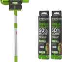 Evercare Pet Mega Lint Roller Value Pack with Two 50-Sheet Refills - Includes Refillable Lint Roller, Adhesive Sheets, Versatile Cleaning Uses, Home and On-The-Go Use, Extendable Handle