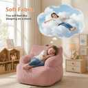Bean Bag Chairs for Kids with Armrests, Comfy Kids Bean Bag Chair, Soft-Filled Cozy Bean Bag Sofa for Boys and Girls, Small Bean Bags for with Pocket, Floor Chair for Gaming, Reading & Relaxing, Small, Pink