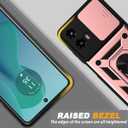 for Moto G-5g-2024 Case: with 2PC Screen Protector,Sliding Camera Cover and Kickstand for Phone Cover Moto G 2024 case,Rose Gold