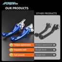 Funparts Dirt Bike Brake Clutch Lever Set,Pivot Adjustable Titanium Alloy for FE501 FE501S FE450 FE350 FE250 TE125 TE150 TE250i TE300i TX125 FC250 2014-2023 125-450F MC/EX 2021-2023 Blue