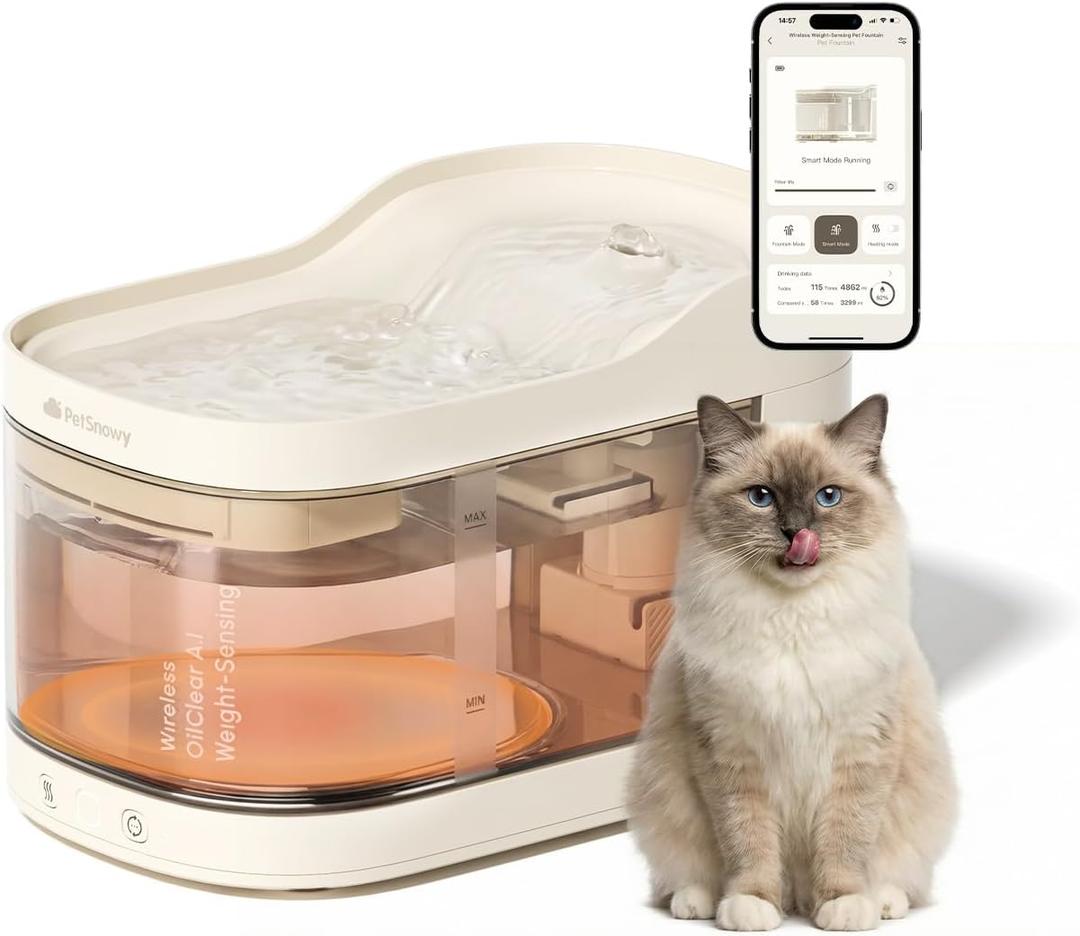 PetSnowy OilClear A.I Series Wireless Weight-Sensing Pet Fountain