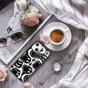 MAYCARI Compatible with iPhone 13 mini Case for Children Women Funny Face Design, Hard Back Cover with Black Funny Cute Cool Art Pattern Soft TPU Bumper Phone Case