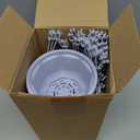 Roshtia 24 Pcs Hanging Plastic Planter Pot with Hook Flower Pots Baskets Hanging Nursery Planter Holder for Outdoor Indoor Plant Garden(Ceramic White,6 Inch)