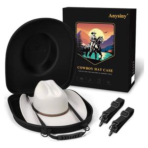 Hat Box for Travel-Crush Proof Hat Travel Case for Cowboy Hats Holder Storage Box Organizer Cap Carrier with Adjustable Carry Strap