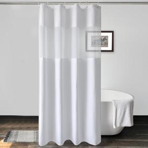 UFRIDAY White Waffle Weave Fabric Shower Curtain with Mesh Window Stall Size 36x72 Inch, Heavy Duty Decorative Bathroom Curtain with White Pique Pattern, Spa-Like Hotel Luxury, Water-Repellent UFRIDAY White Waffle Weave Fabric Shower Curtain with Mesh Window Stall Size 36x72 Inch, Heavy Duty Decorative Bathroom Curtain with White Pique Pattern, Spa-Like Hotel Luxury, Water-Repellent