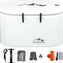 Inflatable Cold Plunge Tub - White - 135 Gallon Ice Bath - Chiller Compatible