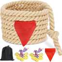 CWLAKON Outdoor Games Tug of War Rope for Kids and Adults, Field Day Family Reunion Birthday Party Games, Outside Lawn Games, Camping Picnic Carnival Games, Team Building Activities (20 Ft, Khaki)