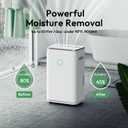HUMILABS 50 Pint 4500 Sq.Ft Home Dehumidifiers, 1.7 Gallon Tank Dehumidifier for Basement with Drain Hose, Auto/Quiet Sleep/Dry Mode