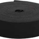 1-1/5 Inch by 20 Yard Black Heavy Stretch High Elasticity Elastic Spool Knit Elastic Bands for Sewing