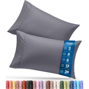 Pillow Cases Queen Size Set of 6, Ultra Soft Comfy Pillow Covers, Grey