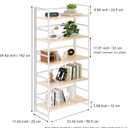 BHG Vintage Multifunctional Folding Bookshelf, No-Assembly Plant Stand Storage Rack Shelves for Home Office (White, 5-Tier)