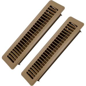 Howeall 2 Pack Floor Register 2" x 12" Inch Heavy Duty Floor Vents, Metal Heat Air Vent Covers Rust Proof Finish Floor Vent Covers for Home Heater Floor Registers Grilles & Vents (Brown)