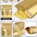 FireKylin 100 Pack Smell Proof Bags 7.9" x 11.8", Resealable Bags with Matte Window, Foil Pouch Stand Up Sealable Bags for Packaging(Gold)