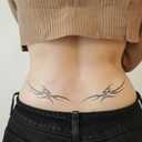Y2K Neotribal Cybersigil Tattoos  Realistic Tribal Tramp Stamp Temporary Tattoos for Women, Sexy Waist & Lower Back Hip Fake Body Art, Long-Lasting for 2 Weeks