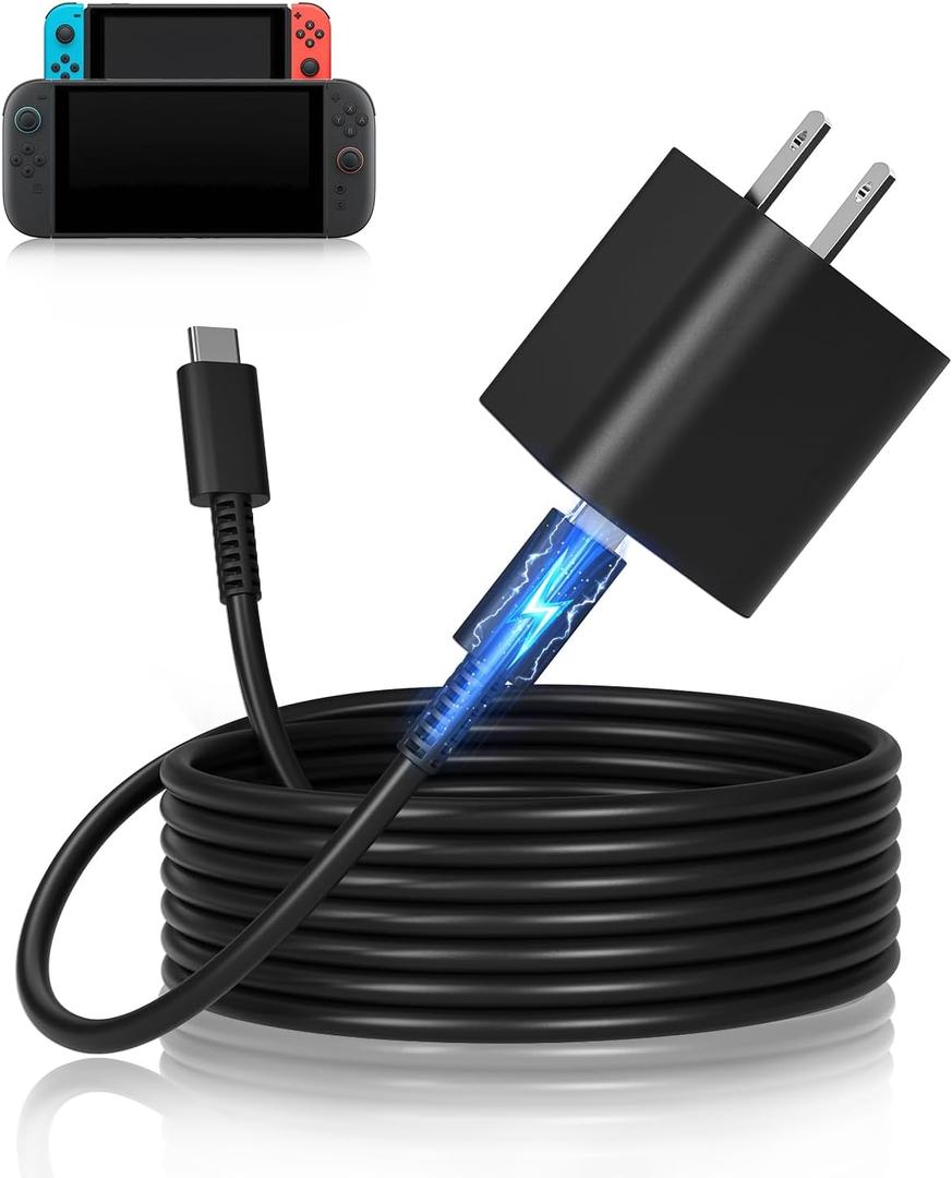 ECHTPower Switch 2 PD Charger 60W-Compatible with Switch 2/1/OLED/Lite and Steam Deck, Supports 4K TV Dock Mode, Fast 2.5h Charging, Play While Charging, Multiple Safety Protections