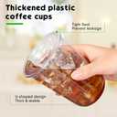 Ziliny 25 Set Clear Plastic Cups with Lids and Straws, Disposable Iced Coffee PET Cups for Drinking Cold Beverage Juice Parfait Smoothie Milkshake Coffee Shops Party Supplies (16 oz)