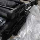 VEVOR Wagon Stroller for 4 Kids, Push Pull Quad Collapsible Stroller with Adjustable Handle, 5-Point Safety Harness & Removable Canopy, 4-Seater Stroller Wagon for Camping, Black (330LBS Loading)