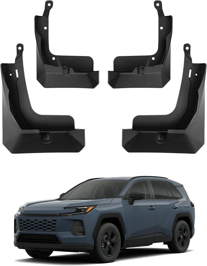 MIALUTY® Mud Flaps for Toyota RAV4 2026 All Weather Mud Guards Splash Vehicle Sediment Protection RAV4 Accessories No-Drill Front and Rear (Set of 4)